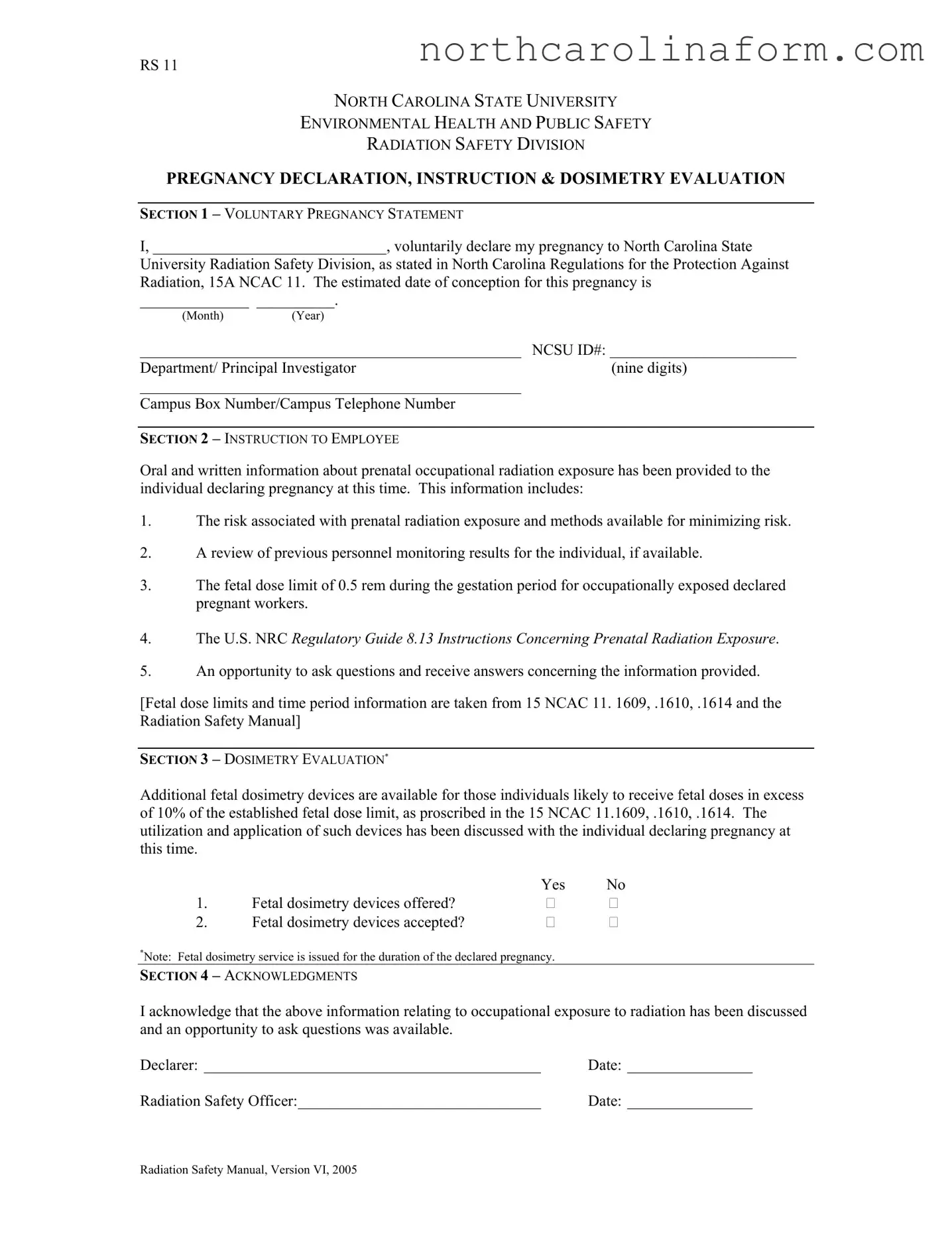 Blank North Carolina Rs 11 PDF Form