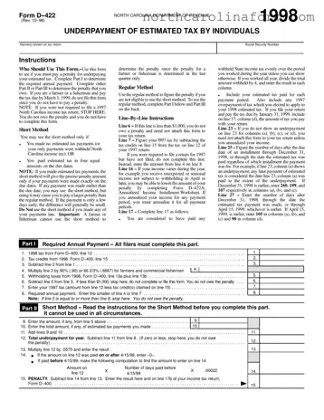 Blank D 422 North Carolina PDF Form